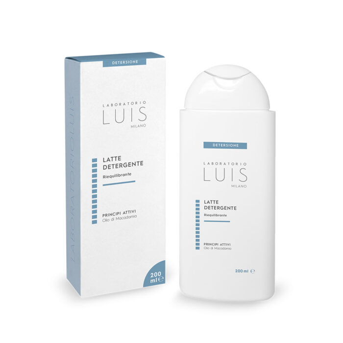 Latte detergente riequilibrante per la detersione di tutti i tipi di pelle e per la pulizia profonda del viso